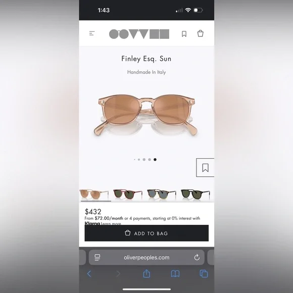 Oliver Peoples LA - Finley Esquire Sunglasses in Gold/Blush Color - Picture 9 of 10